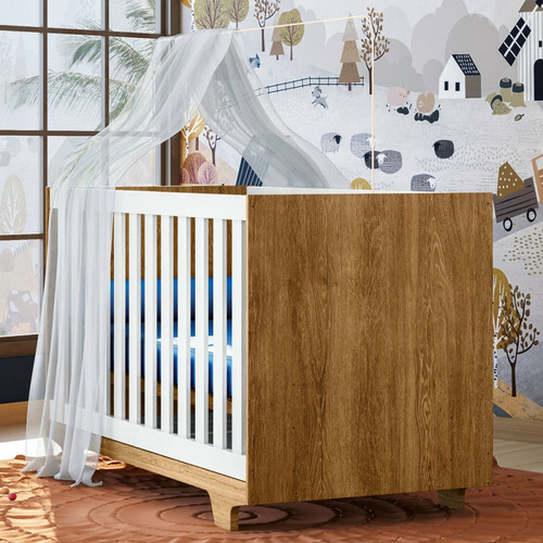 Tigus Life 3922 Convencional berço life mini cama com colchão infantil para quarto de menino e menina cor Marrom