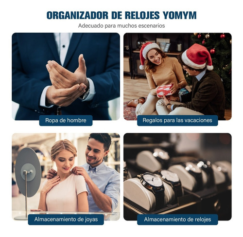 Imagen 6 de 7 de Estuche Organizador De Relojes Y Joyas Con 12 Espacios