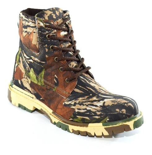 Botin Caballero Camuflaje Hojas Caceria Agujeta