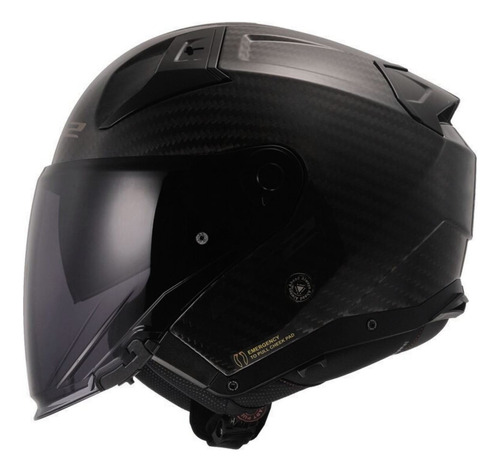 Capacete Ls2 Aberto Of603 Infinity Ii Carbono Preto Leve