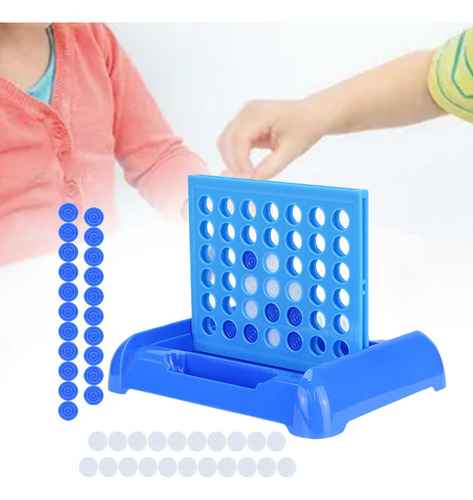 4 Em Uma Linha Jogo Conectar Jogo De Viagem Prático Azul