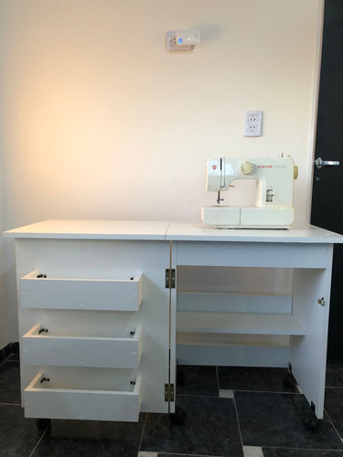 Mesa Plegable Para Maquina De Coser Blanco Liso