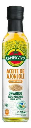 Aceite De Ajonjolí Extra Virgen Orgánico Campo Vivo 250ml