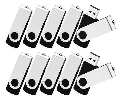 Pendrives Usb 2.0 De 2 Gb Kootion Giratorio Negro 10-pack