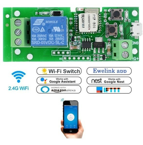 Relé Seco Sonoff 5v Wifi Domotica Abrir Puerta Garage App