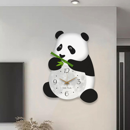 Relógio De Parede Com Design De Panda, Lindo, Grande,
