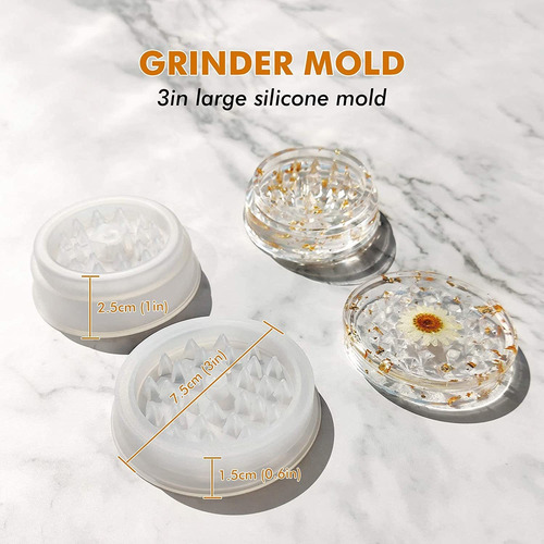 Molde De Bandeja De Resina Molde Tarro Silicona Para Moler