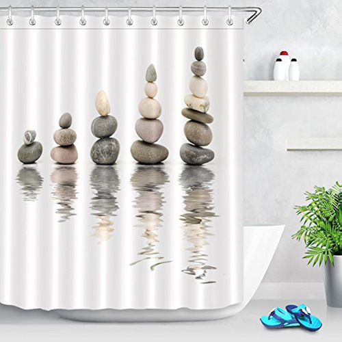 Cortinas De Baño Cortinas De Ducha Diseño De Piedras Zen