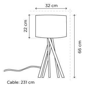 Imagen 6 de 6 de Lampara De Mesa Gaia Ixchel Buro Sala Madera Moderna Negro