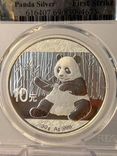 Panda Chino. Moneda De Plata. 2017. Ms 69