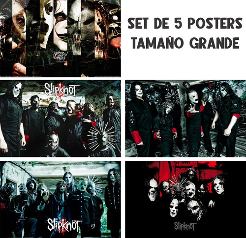 Poster Set 5 Slipknot Banda Rock Musica Metal