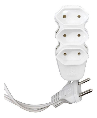 Extensão Bipolar Bivolt Slim 5 Metros Branco 10a Dolce Home