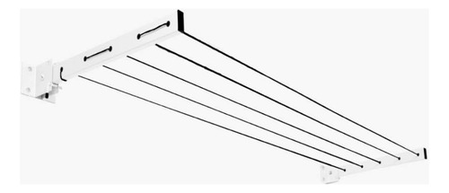 Varal Articulável Dobrável Recolhível De Parede E Muro Dws Cor Branco