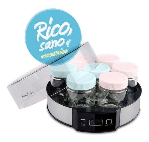 Imagen 2 de 7 de Yogurtera Smart Tek Digital 7 Jarros De Vidrio Maquina Casero Facil Rico Barato Y Sano!