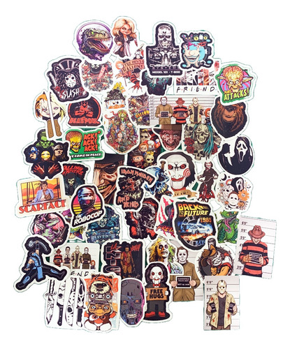 Stickers Vinilo Autoadhesivos Peliculas Terror Megapack X 50