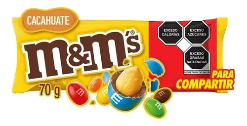 3 Pza Chocolate M&ms Peanut De Cacahuate 70 G