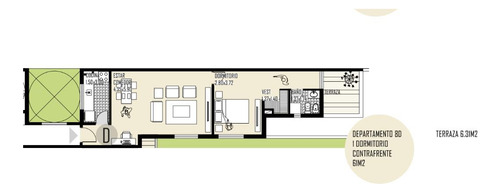 Venta Departamento 1 Dormitorio 8 Piso  D  Terraza Vistas Contrafrente Nueva Cordoba