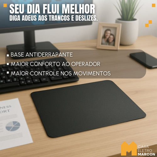 Kit 6 Mouse Pads Tecido Preto - Ref. 1092