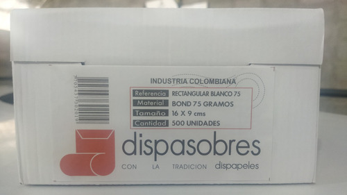 Sobres Para Pago Nro 8 Caja (500 Und) 16cmx9cm