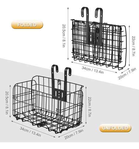 Cesta Plegable De Alambre De Acero Desmontable Para Manillar