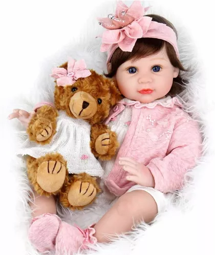 Bebé Reborn con Manta y Peluche de / Baby Doll Muñeca / Juguete