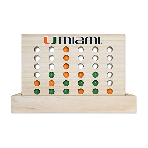 Rico Industries Ncaa Miami Hurricanes Wooden 4 En Un Row Boa