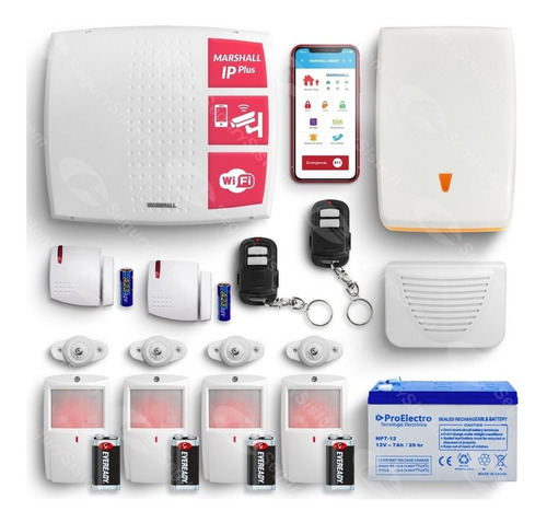 Kit Alarma Camara Inalámbrica Wifi Ip Marshall Domiciliaria