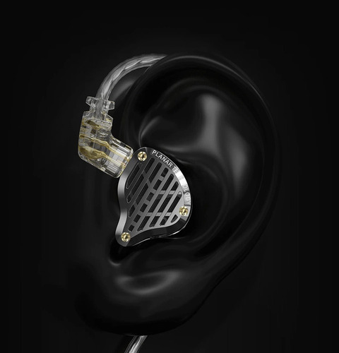 Auriculares intraurales Kz Pr3: controlador magnético plano, sin micrófono, color: negro