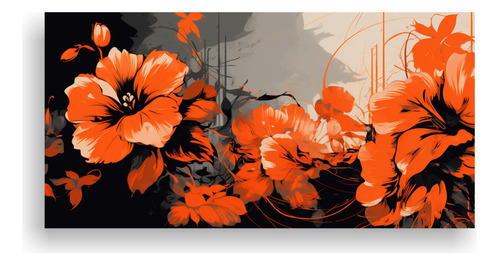 100x50cm Cuadro Naturaleza Viva Estilo Pincel Neonoir Flores