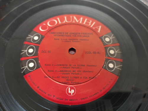 Eva Garza Lp Canciones De Joaquín Pardave (10 Pulgadas) W (Usado)