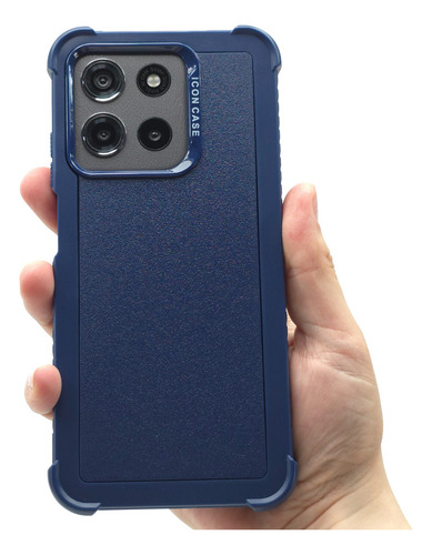 Funda 3 En 1 Para Moto G15 Case Uso Rudo Full Protector Multishield - Azul Marino Moto G15