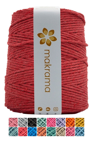 Hilaza De Algodón Para Macrame 3mm Colores Color Rojo Cereza