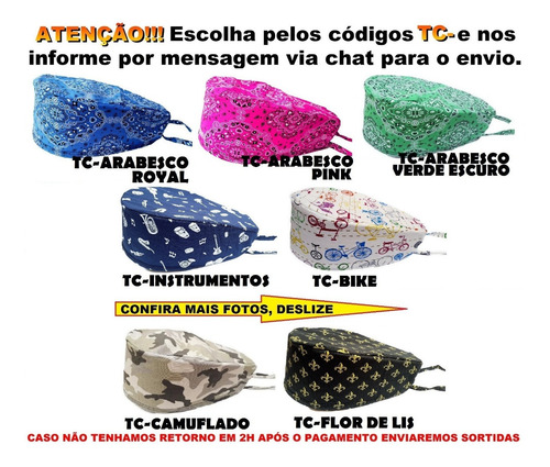 Imagem 5 de 8 de Kit 25 Toucas Cirurgica Bandana Cozinha Veterinária Dentista