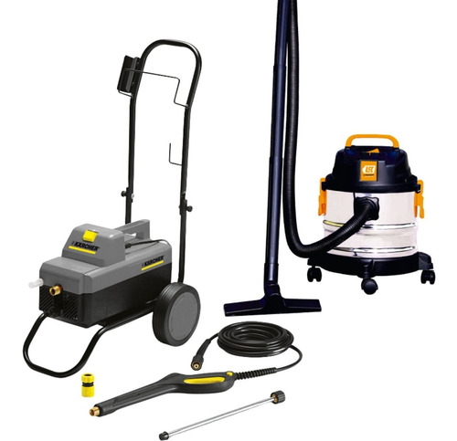 Hidrolavadora Karcher + Aspiradora Lusqtoff Combo Lavadero 