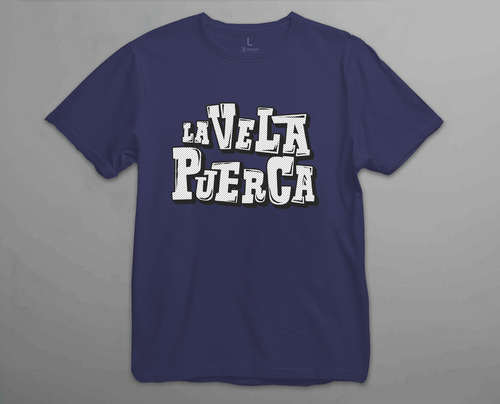 Remera Algodón La Vela Puerca Logo Alt Azul Marino Rock Nac