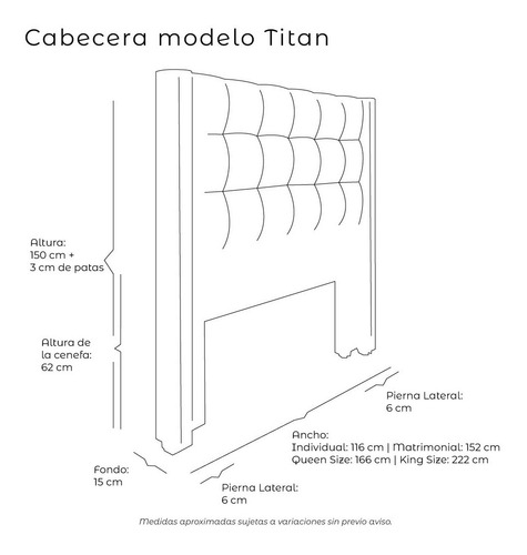 Cabecera Queen Size Dicasa Titan Arena
