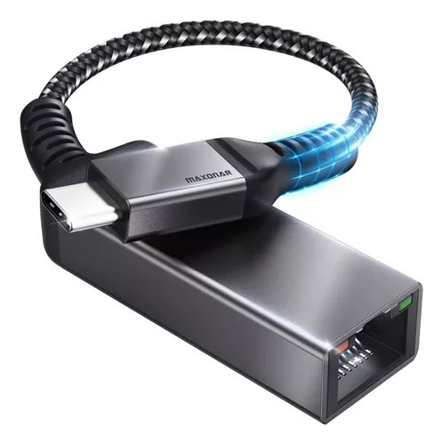 Adaptador Usb Tipo C A Ethernet Gigabit Rj45 Lan Cable Red