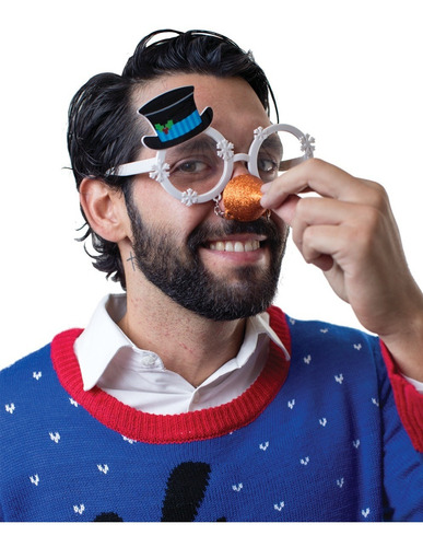 Lentes Muñeco De Nieve Accesorio Disfraz Navideño Fiesta