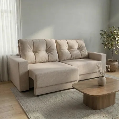 Sofa 3 Lugares Retratil Lubeck Linho Cru