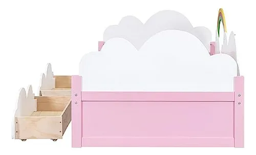 Cama Día Twin Con Almacenamiento, Niño/a, Nubes, Arcoíris