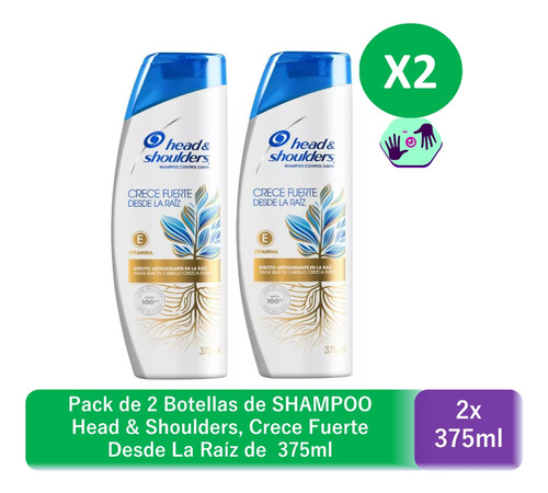 Head & Shoulders Shampoo Anticaspa  375ml Pack X2 (750ml)