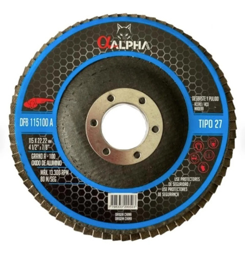 Disco Flap 4 1/2 A80 Madera/fierro - Alpha Pro
