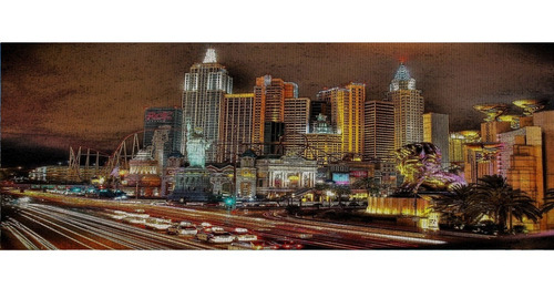 Poster Arte Panorâmica 40x100cm Paisagem Decoração Las Vegas