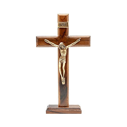 Cruz De Madera Tradicional De Pared Y Mesa Crucifijo (c...