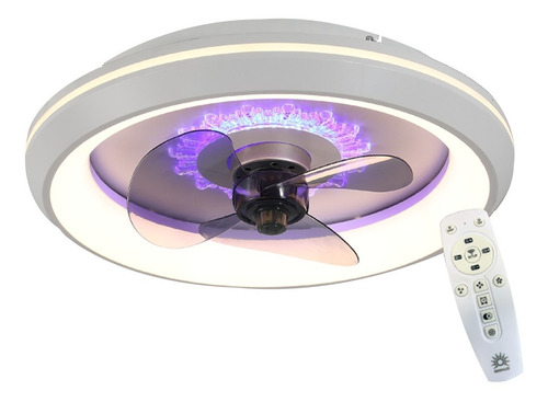 Ventilador De Techo Wifi Luz Led Fria Calida Y Morada V01