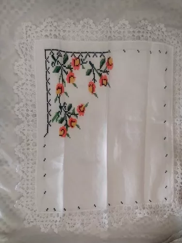 Cross Stitch Tortilla Warmer | Servilletas Mexicanas de Punto de Cruz | Red  Flowers