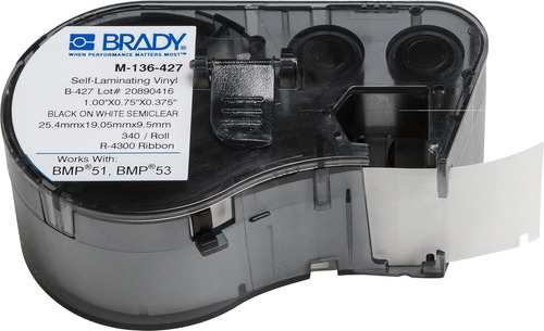 Cinta Autolaminable De Vinilo Para Etiquetas Brady - Negro S