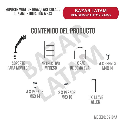 Soporte Monitor Escritorio Altura Regulable Rotacion