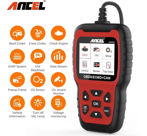 Imagen 3 de 9 de Escaner Auto Obd2 Ancel As500 Diagnostico 21import