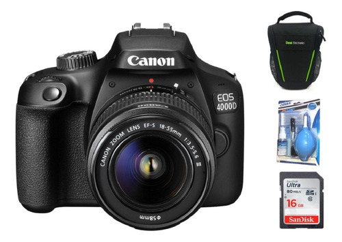 Camara Canon Eos 4000d- Rebel T100+18-55mm+16 Gb+bolso+kit